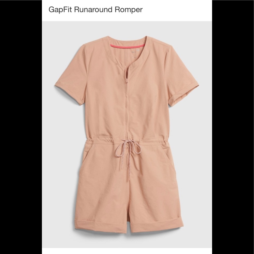 GapFit Runaround Romper - pink short sleeve romper